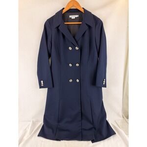 Pendleton Wool Dress Petite 8 Navy Double Breasted USA Vintage